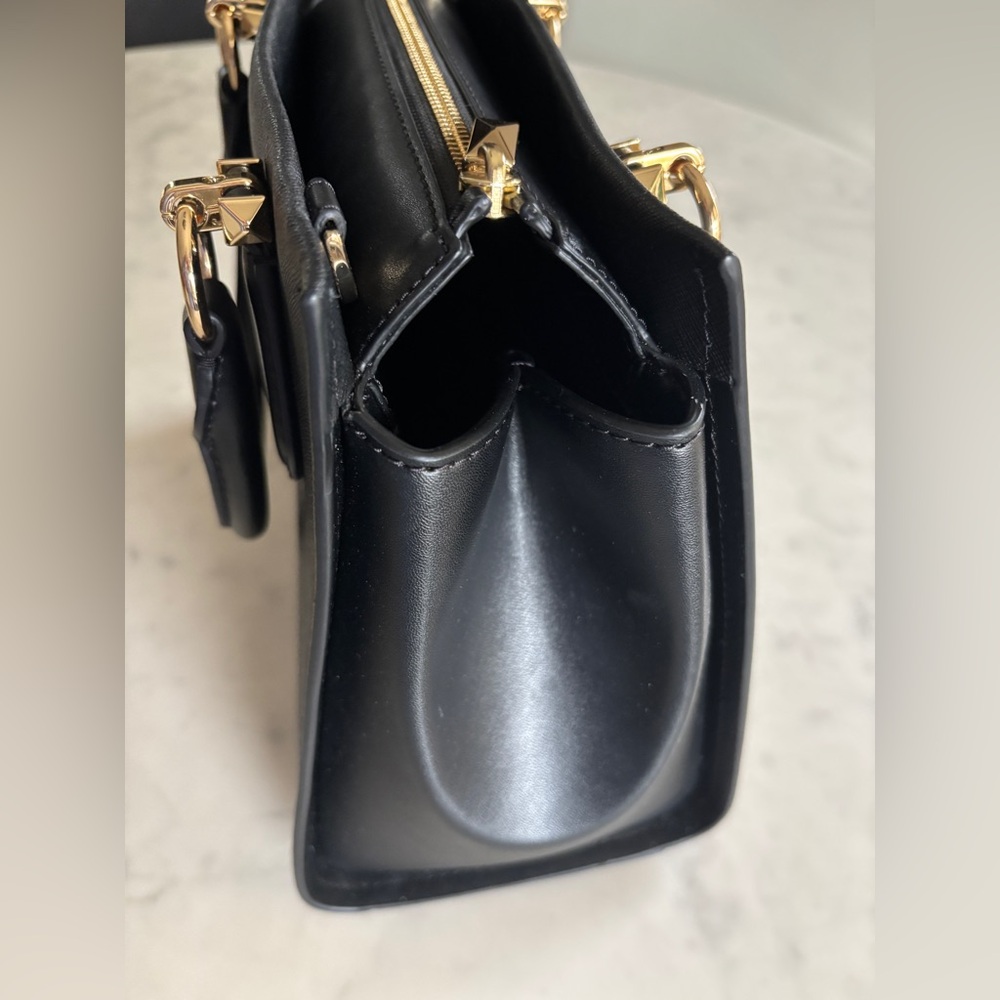 Michael Kors Black Marilyn Medium Satchel with Crossbody Strap - Picture 7 of 11
